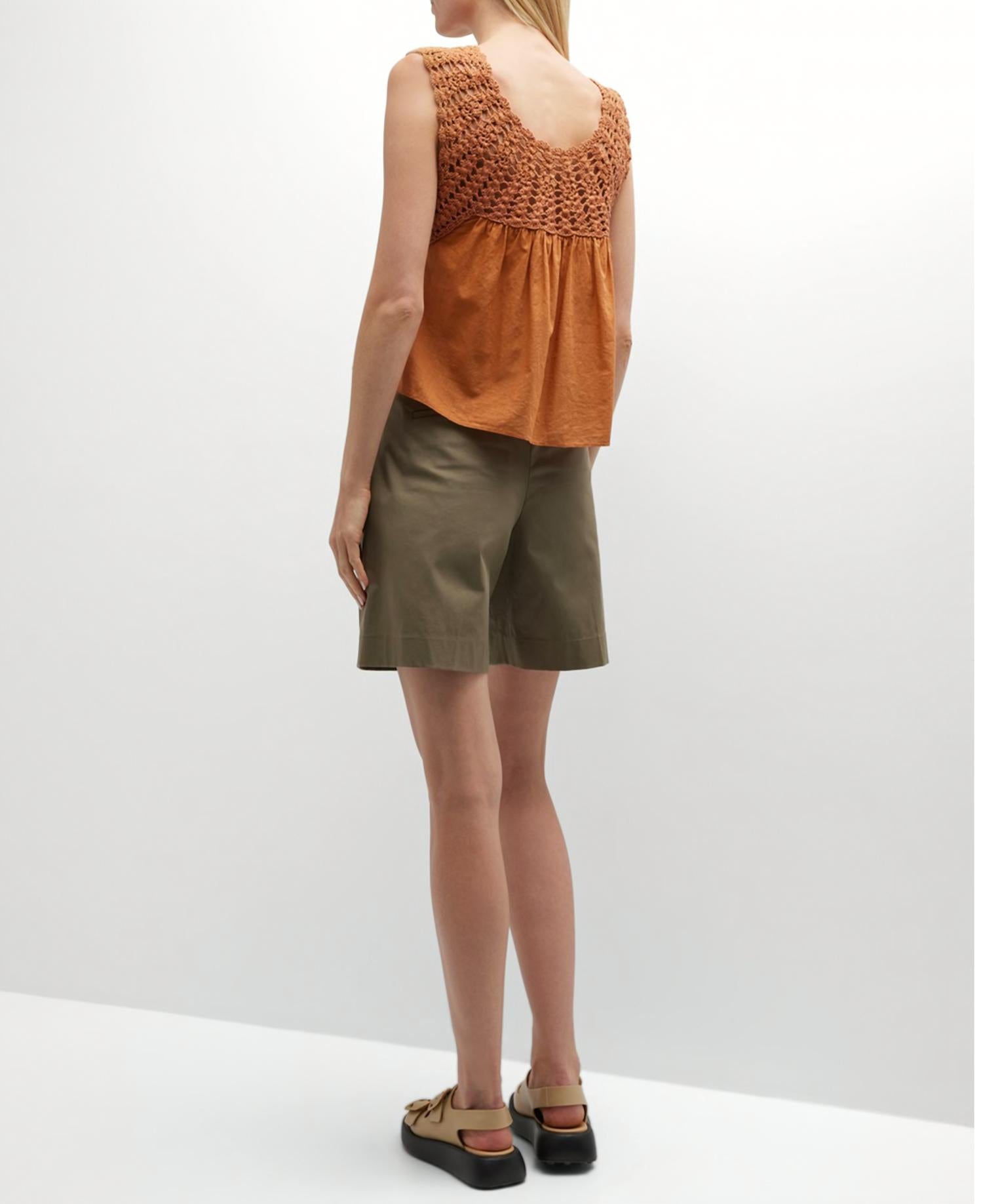 THE GREAT. Soliel Top in canyon - women's tank top - detail view