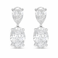 Diana M Jewels - Women's Pear Lab-Grown Diamond Stud Earrings (15.00 Ct TCW) - Grand