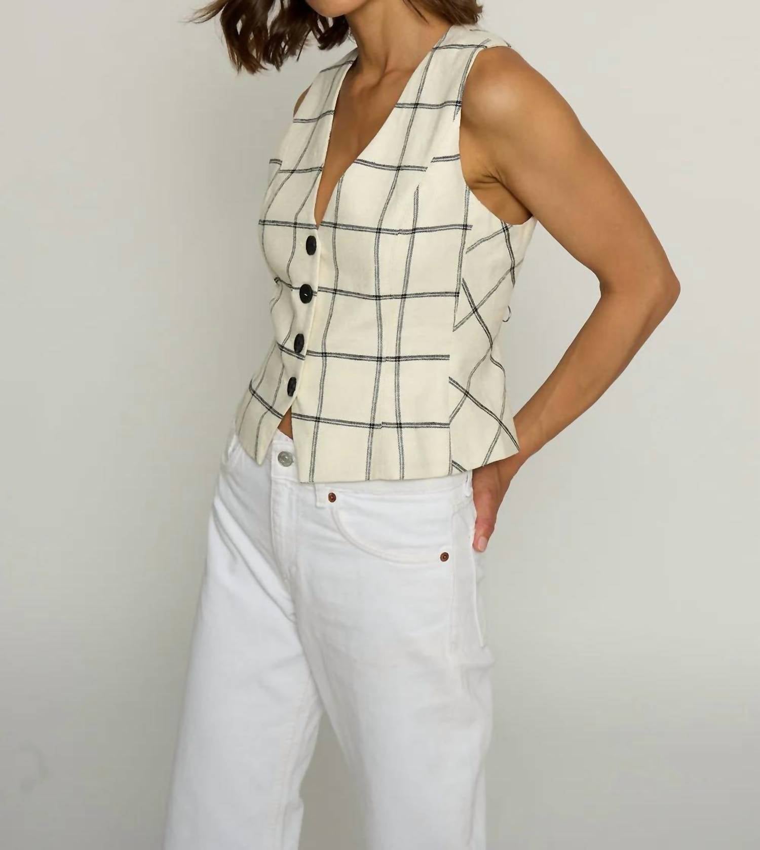 Central Park West - Two Tone Linen Vest