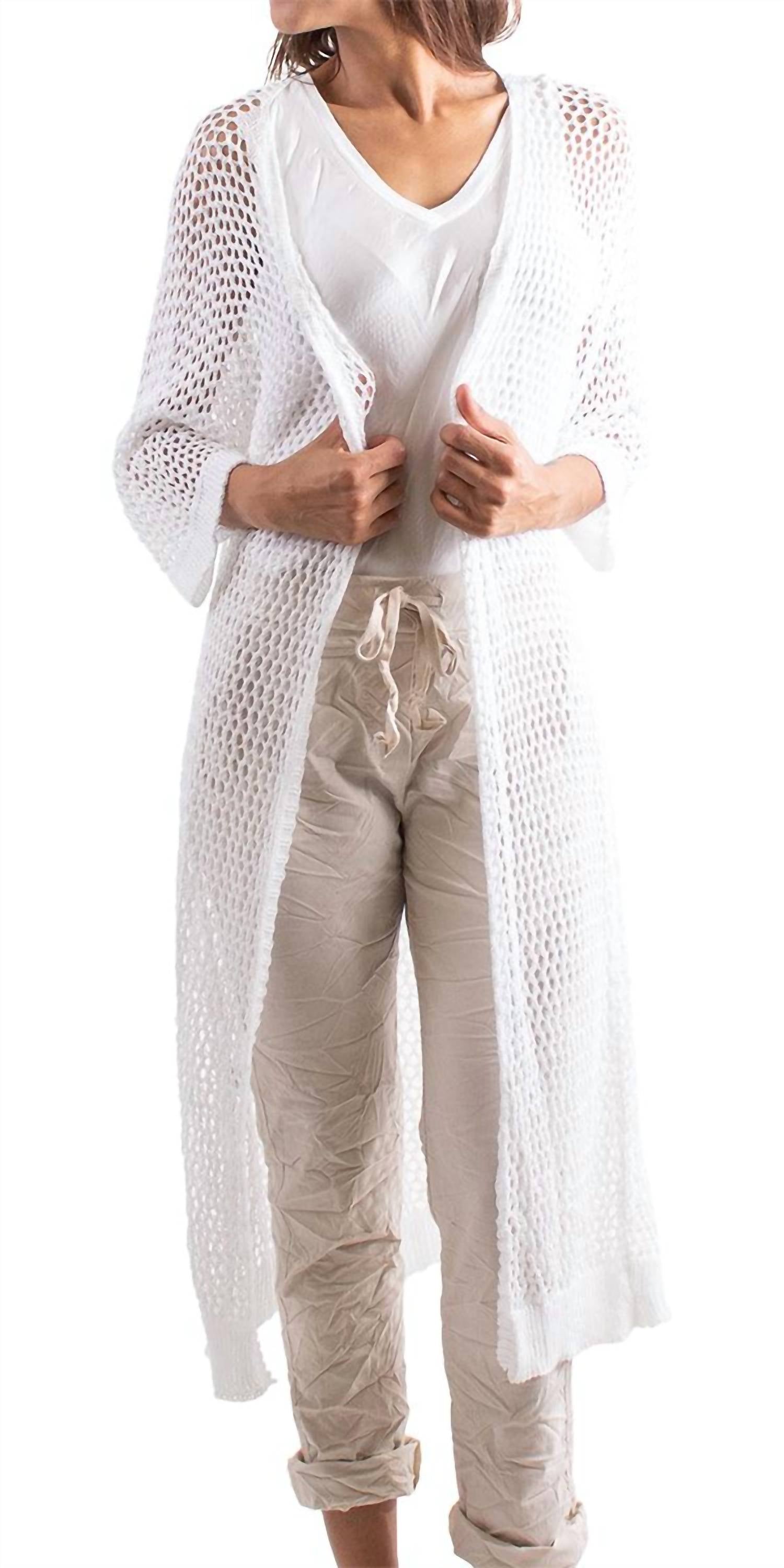 Gigi Moda - Ginavra Knitted Mesh Maxi Open Jacket