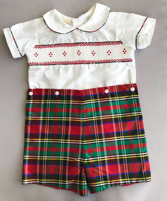 Le Za Me - Baby Boys Dex Plaid Silk Set