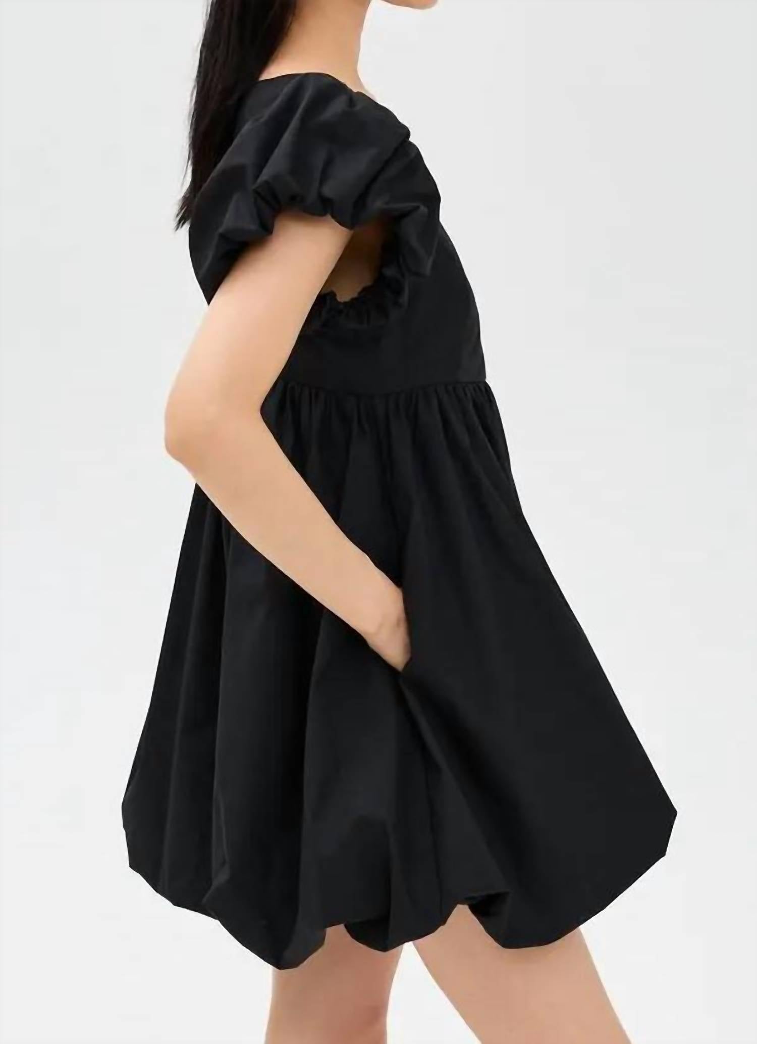 2.7 AUGUST APPAREL Bubble Scoop Neck Mini Dress in black - women's dress - alternate view