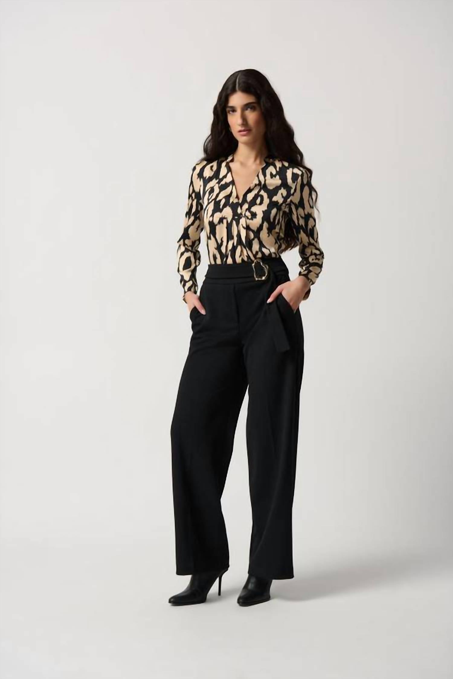 Joseph Ribkoff - BELTED WIDE LEG PANT