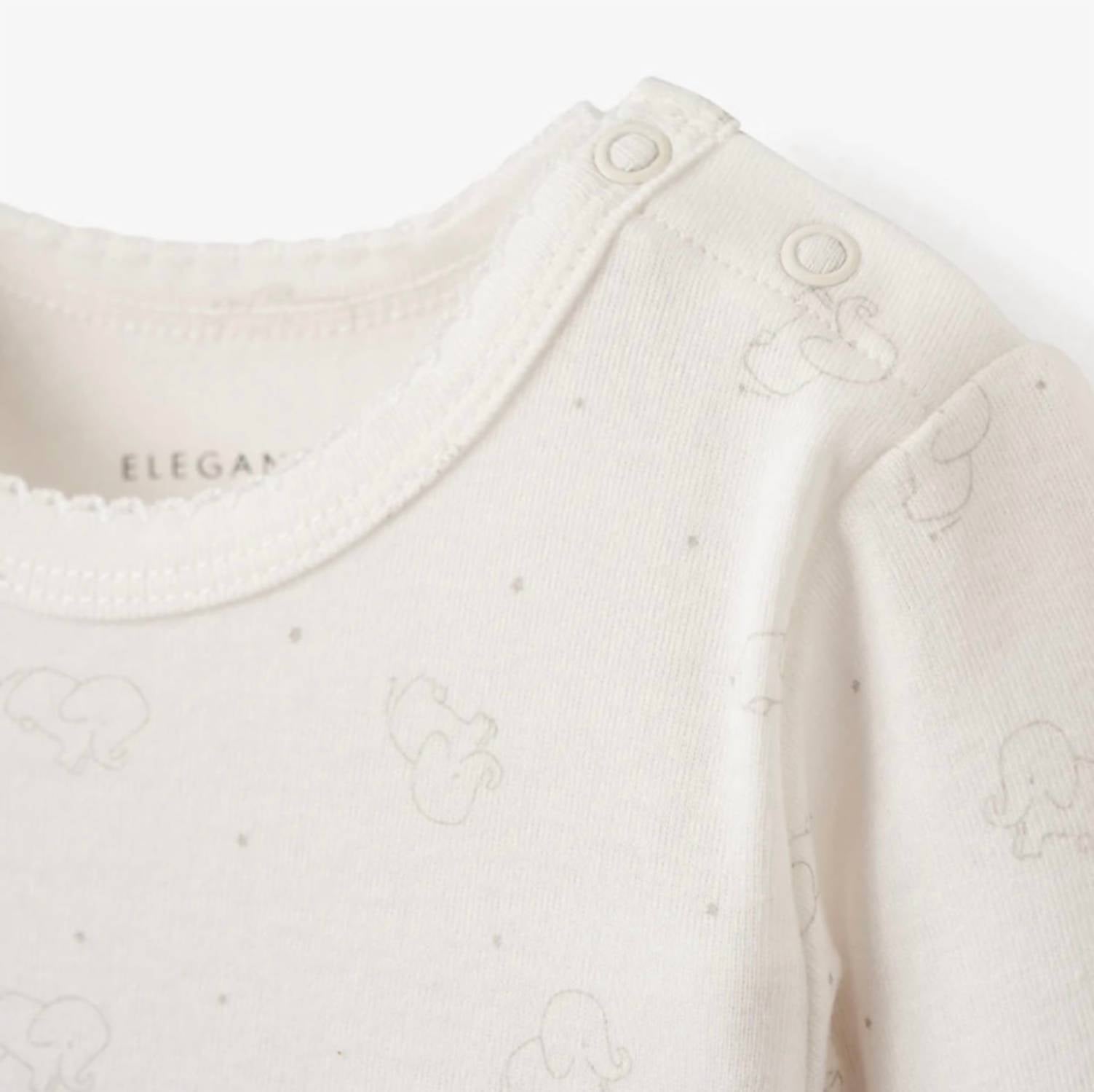 Elegant Baby - Baby's Printed Elephant Cotton Footie