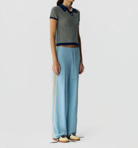 Guest In Residence Striped Cotton-blend Track Pants in residence striped cotton blend track pants in clear sky - women's pants - detail view