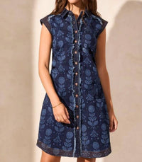 TRIBAL Denim Mini Dress in deep marine - women's dress