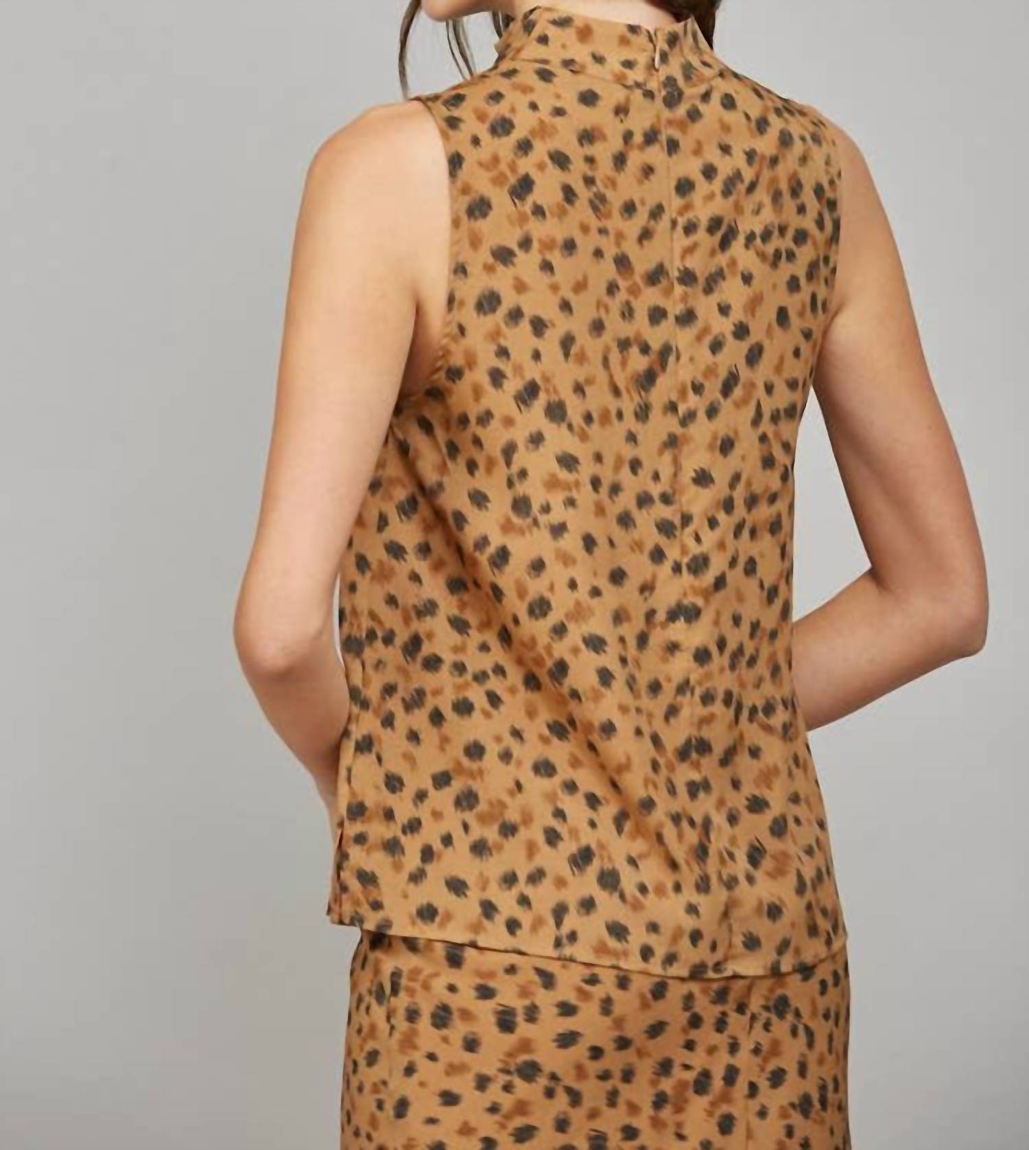 Fate - High Cowl Neck Sleeveless Blouse