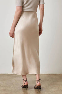 Lilla P - Satin Slit Front Skirt