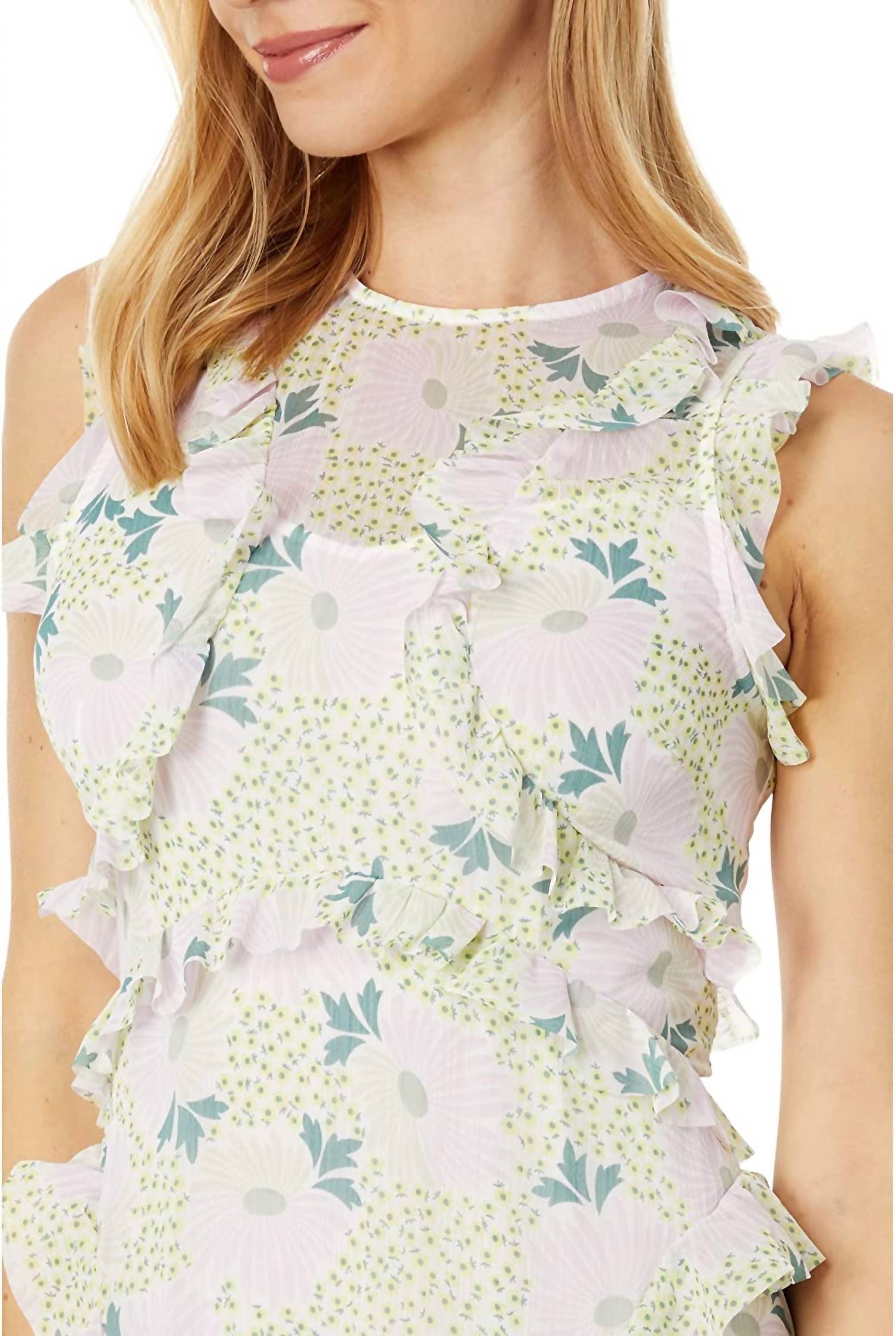 Ted Baker - Calinia Sleeveless Waterfall Ruffle Trim Midi Dress