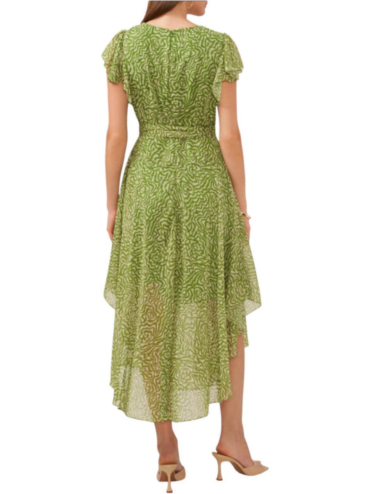 Vince Camuto - Maze Print Asymmetric Hem Midi Dress