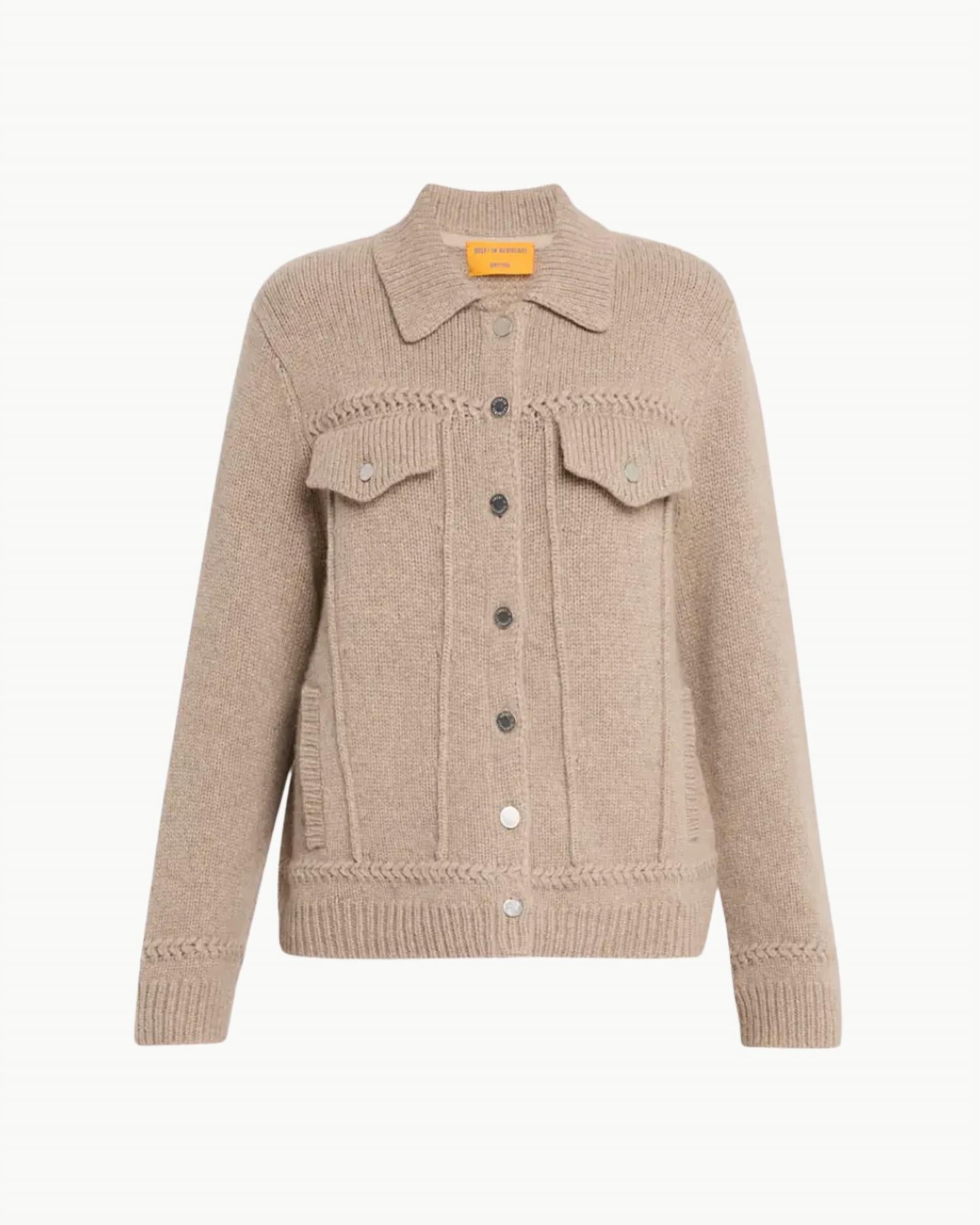 Guest In Residence Jean Jacket in residence jean jacket in taupe - women's jacket - view 4