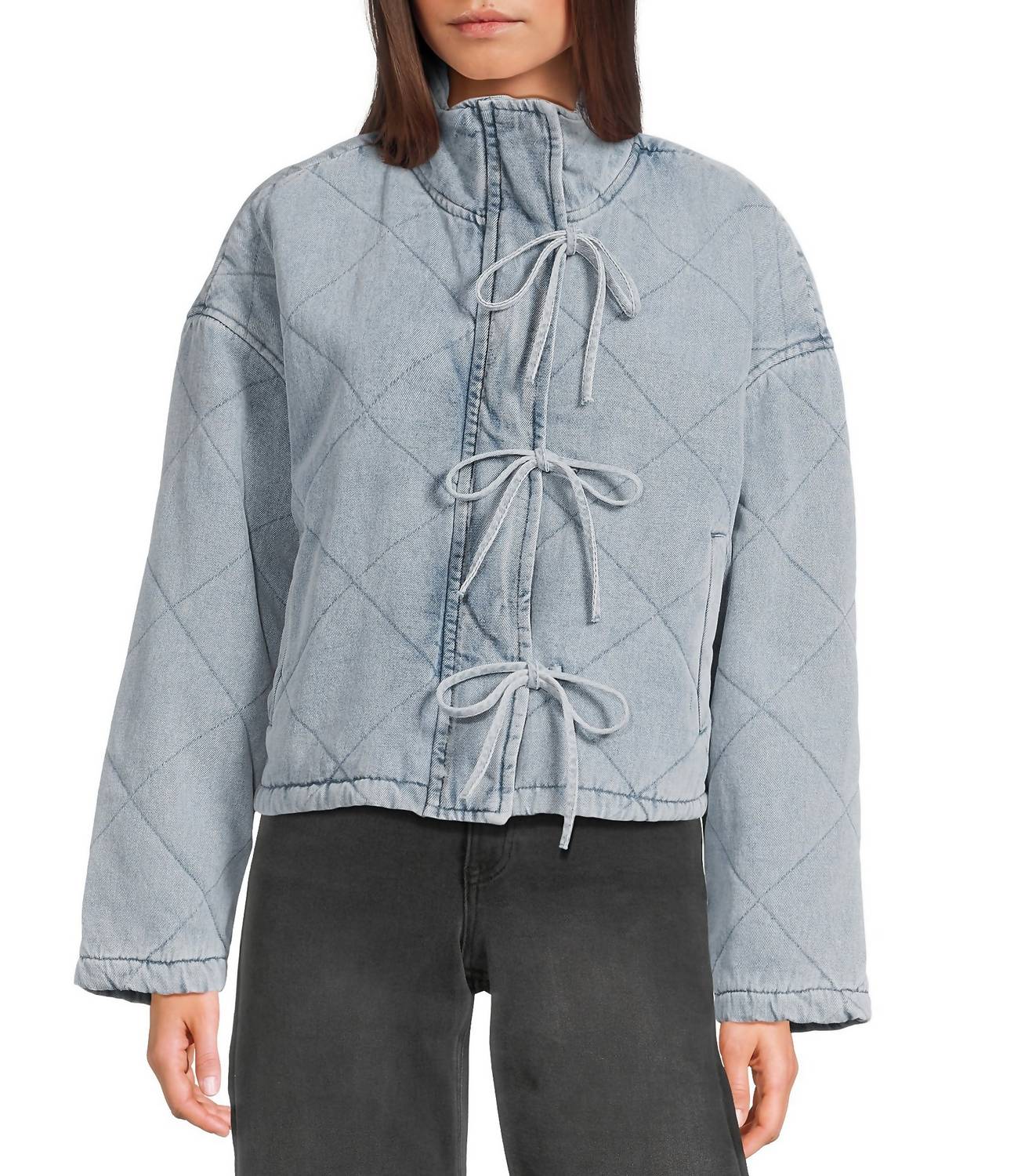 Blu Pepper - Quilted Jacket With Ties