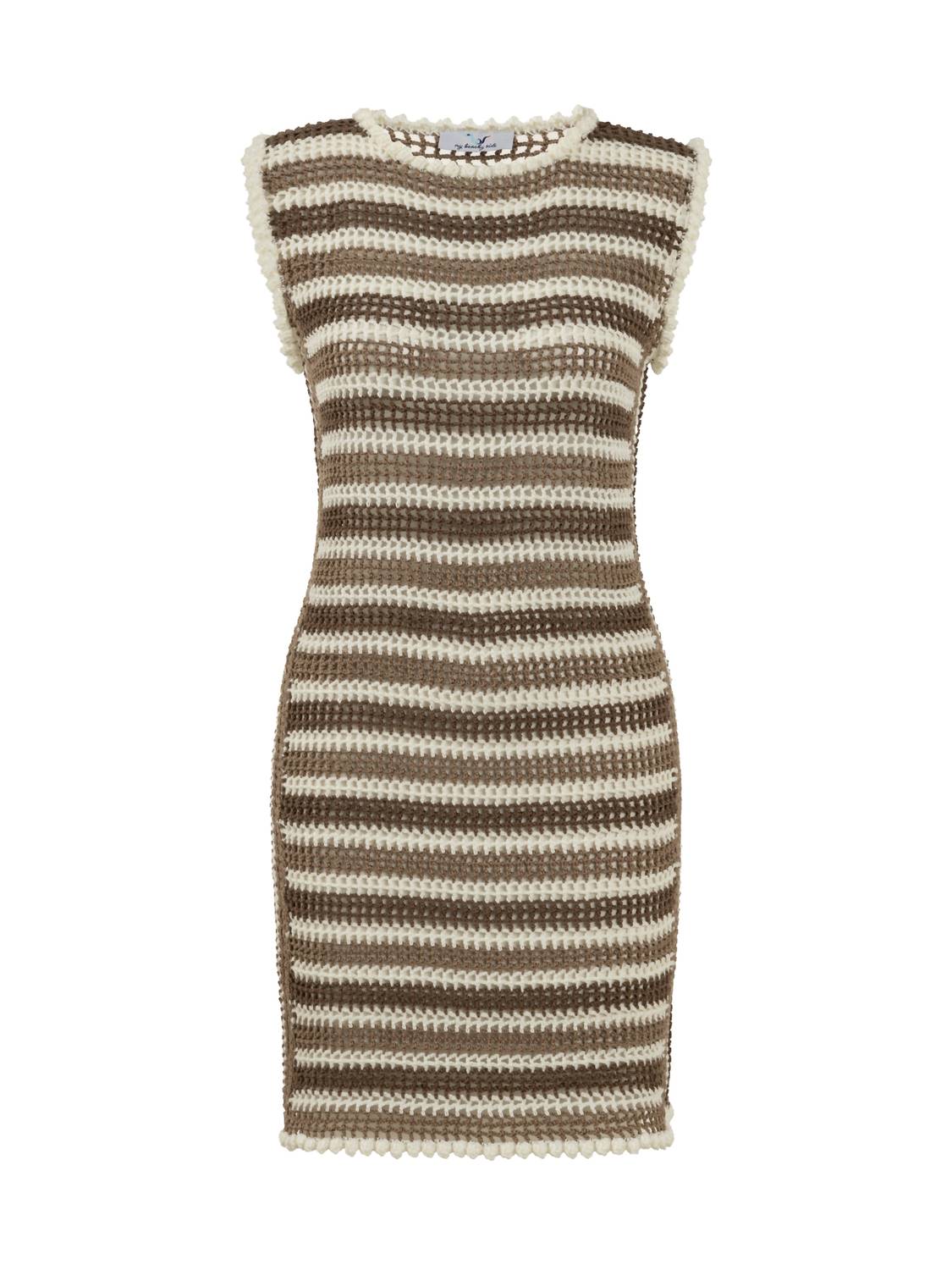 My Beachy Side Elia Hand-Crochet Mini Dress in stone - women's dress - alternate view