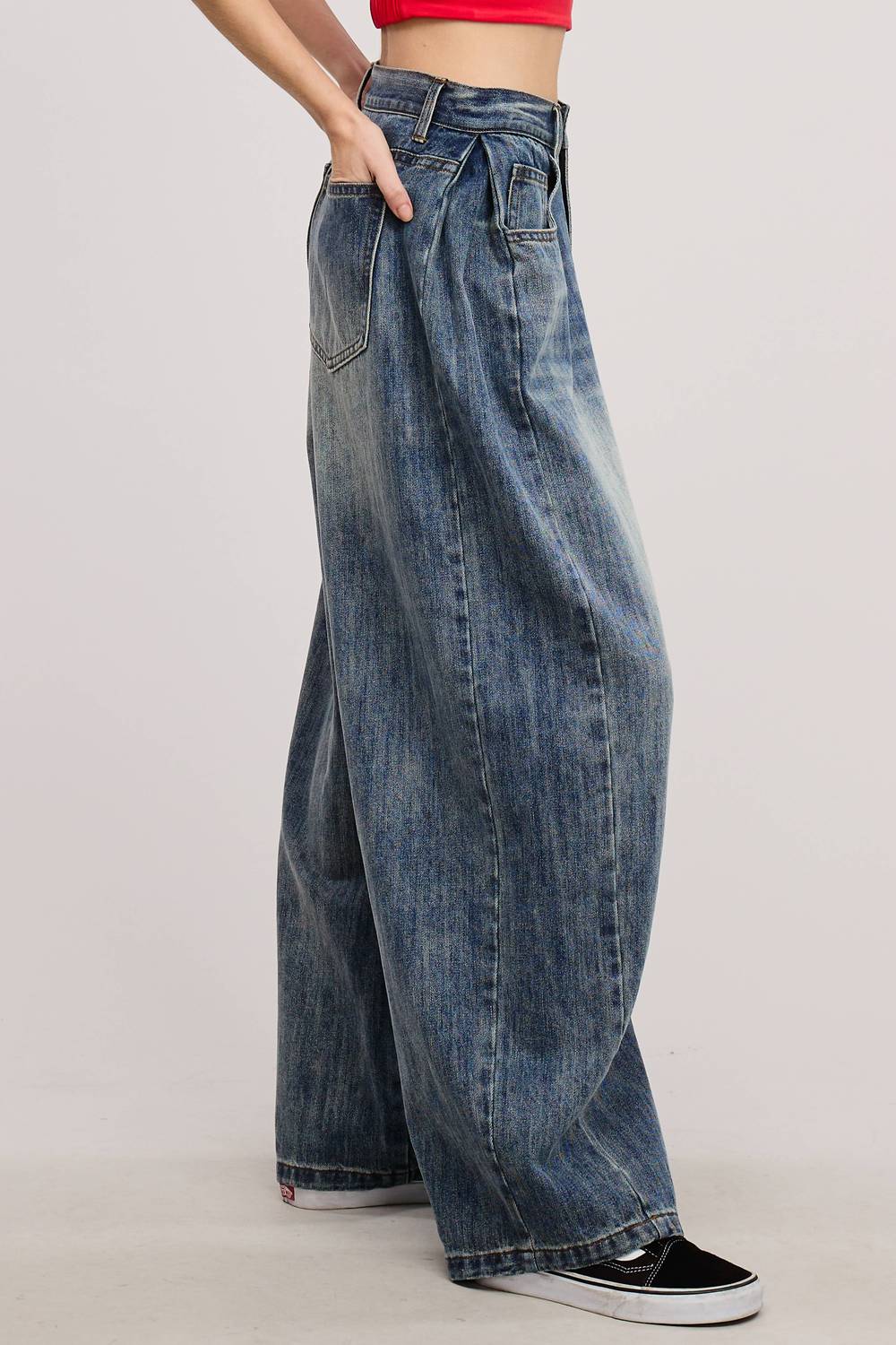 Mimosa - Barrel Wide-leg Baggy Denim Jeans