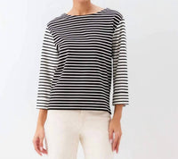 Karen Kane - Contrast Stripe Cuffed Sleeve Top