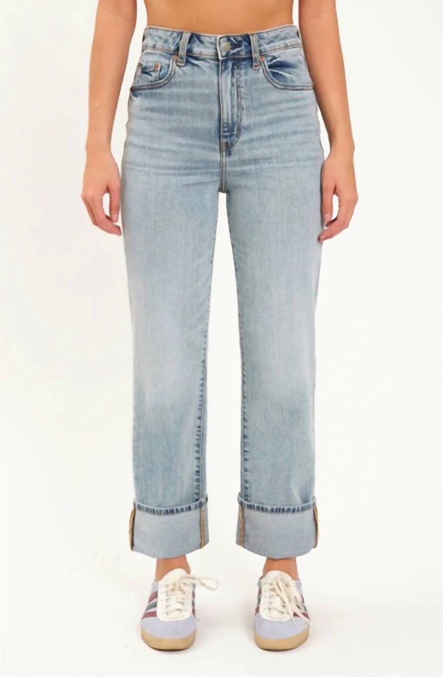 Daze - Sundaze High Rise Vintage Straight Cuffed Jeans