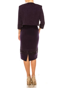 Maya Brooke - Sequin Detail Cropped Jacket Dress