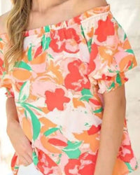 Hailey & Co - Off The Shoulder Floral Top - Plus