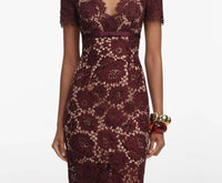Self-Portrait - Floral Lace Midi Dress