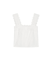 Frame - Eyelet Square Neck Tank Top