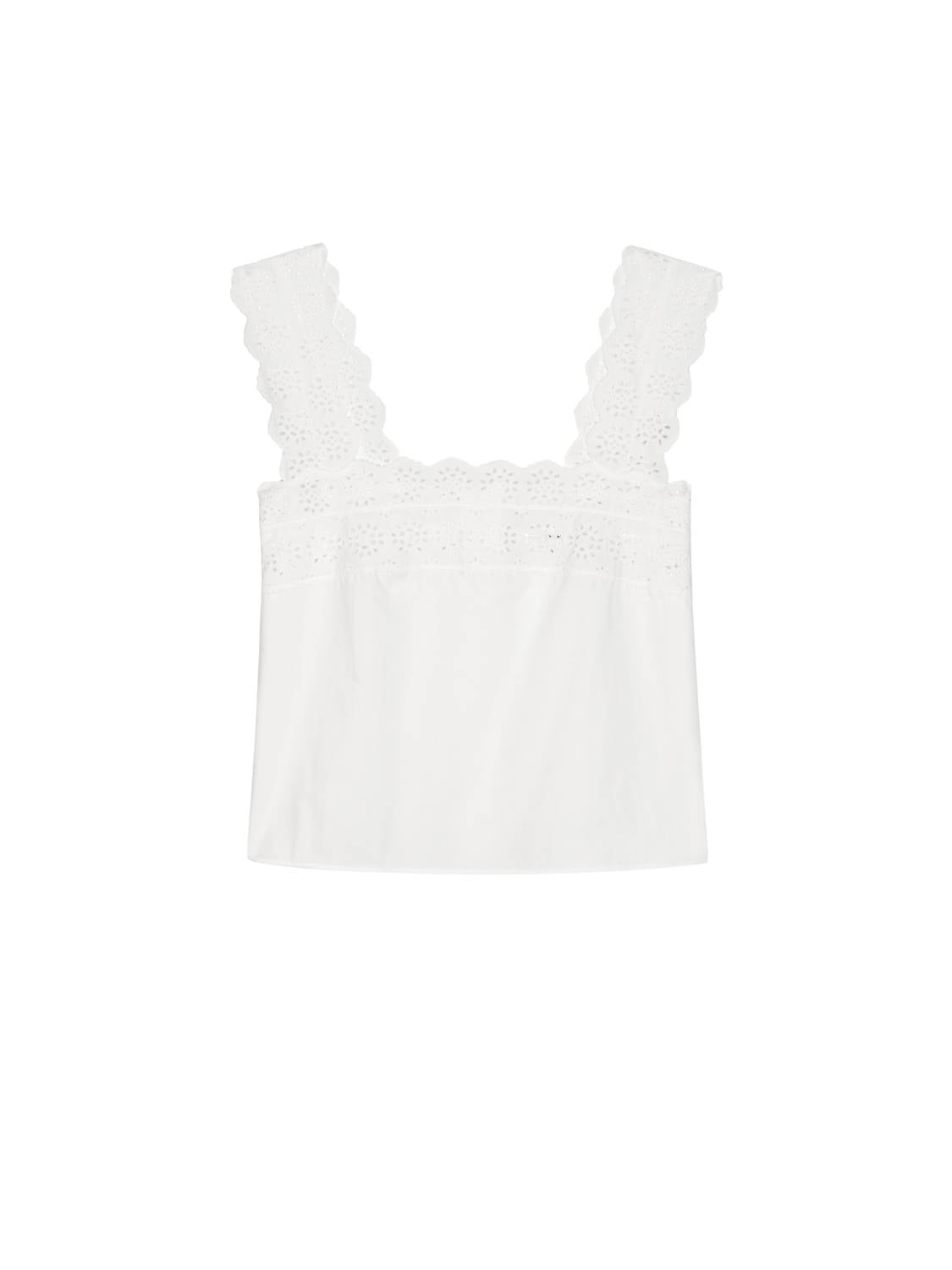 Frame - Eyelet Square Neck Tank Top