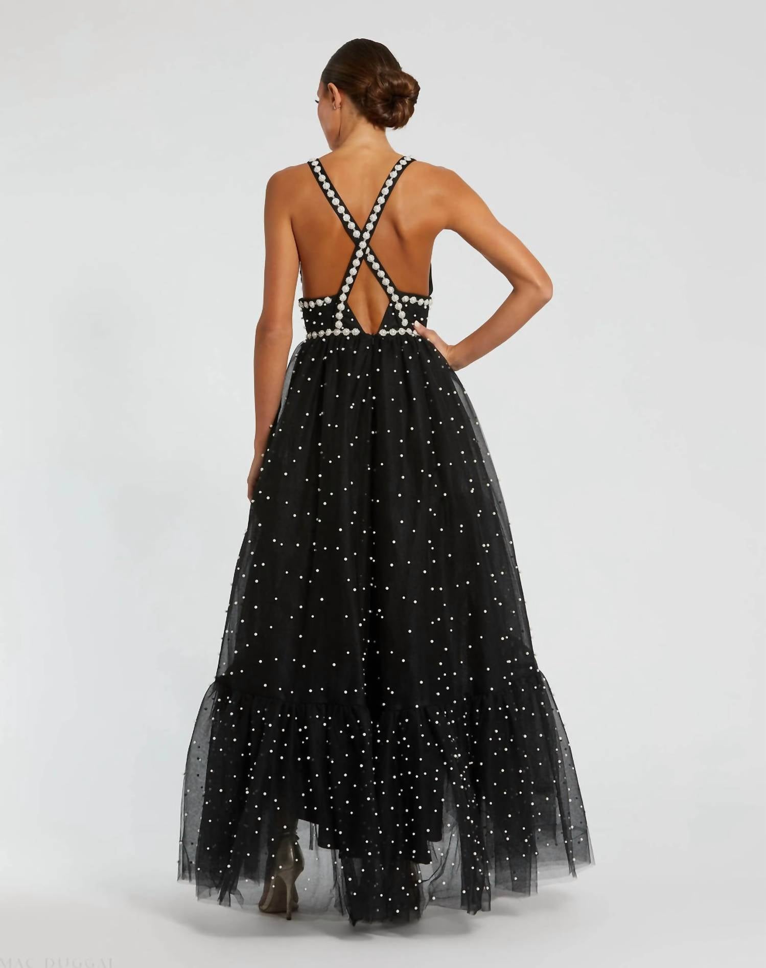 Mac Duggal - Pearl Beaded High Low Gown