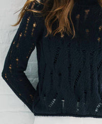 Autumn Cashmere - Distressed Long Sleeve Sweater