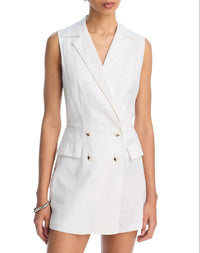 STEVE MADDEN Fix Our Eyes V-neck Romper in white - women's pants