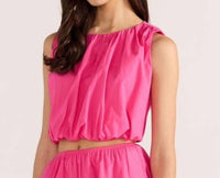 MINKPINK Sleeveless Bubble Top in pink - women's shirt - detail view