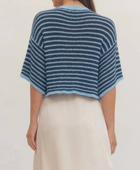 Entro - Elizabeth Short Sleeve Striped Cardigan