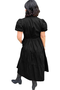 Maude Clara Tiered Maxi Dress in black - women's dress - alternate view