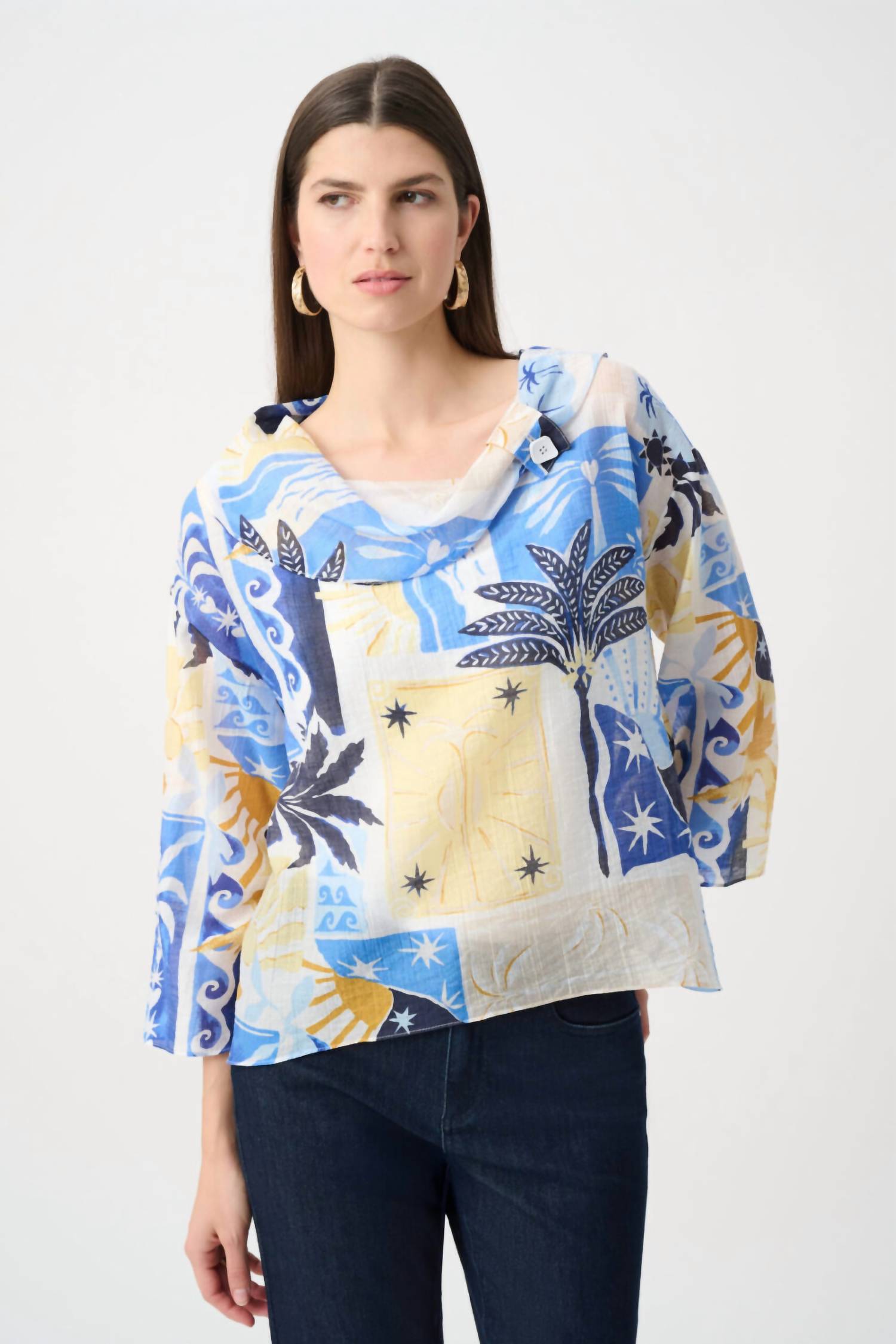 Joseph Ribkoff - Floral V-neck Pullover Blouse