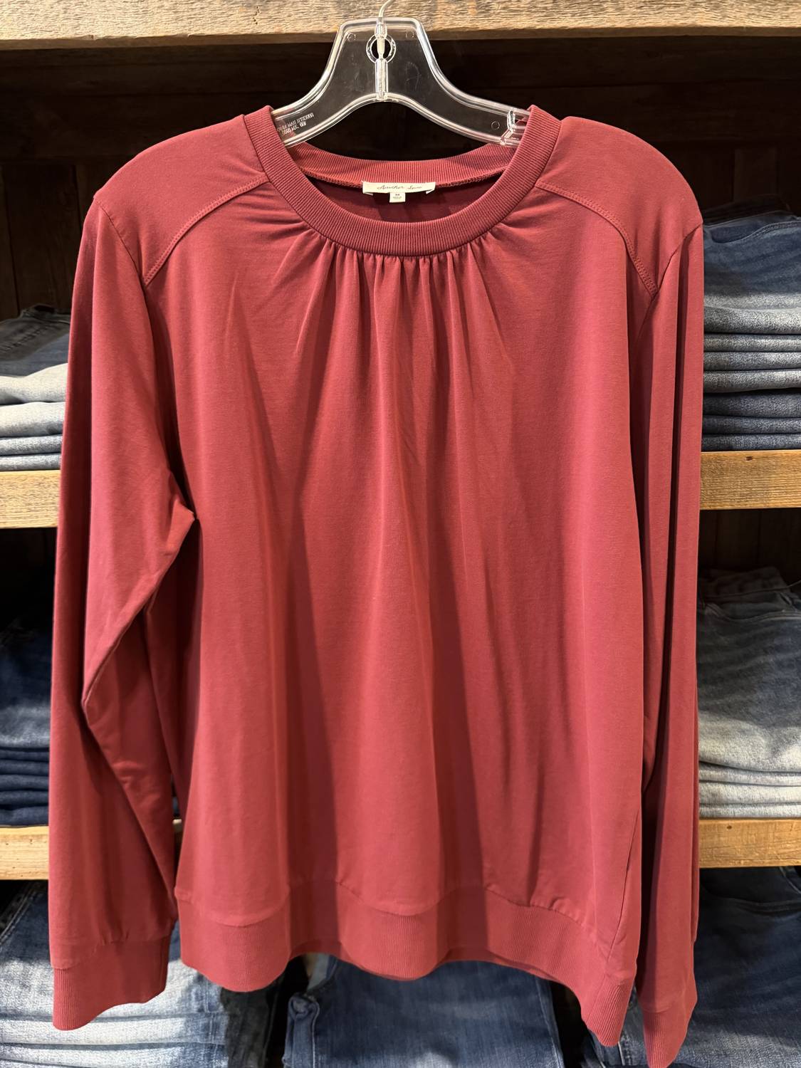 Another Love Women's Mya Top in red rose - women's long sleeve top