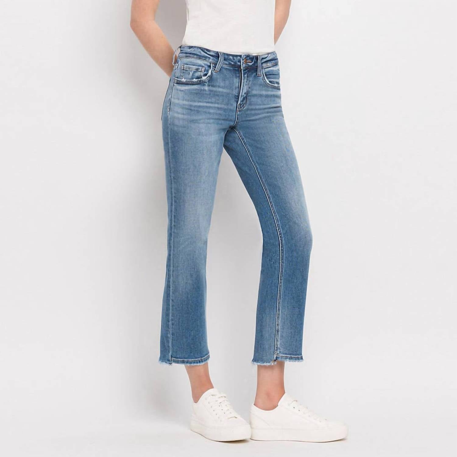 FLYING MONKEY Mid Rise Crop Straight Jean in stately - women's jeans - alternate view