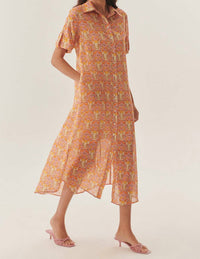 Exquise - Kailani Midi Floral Patterned Shirt Dress