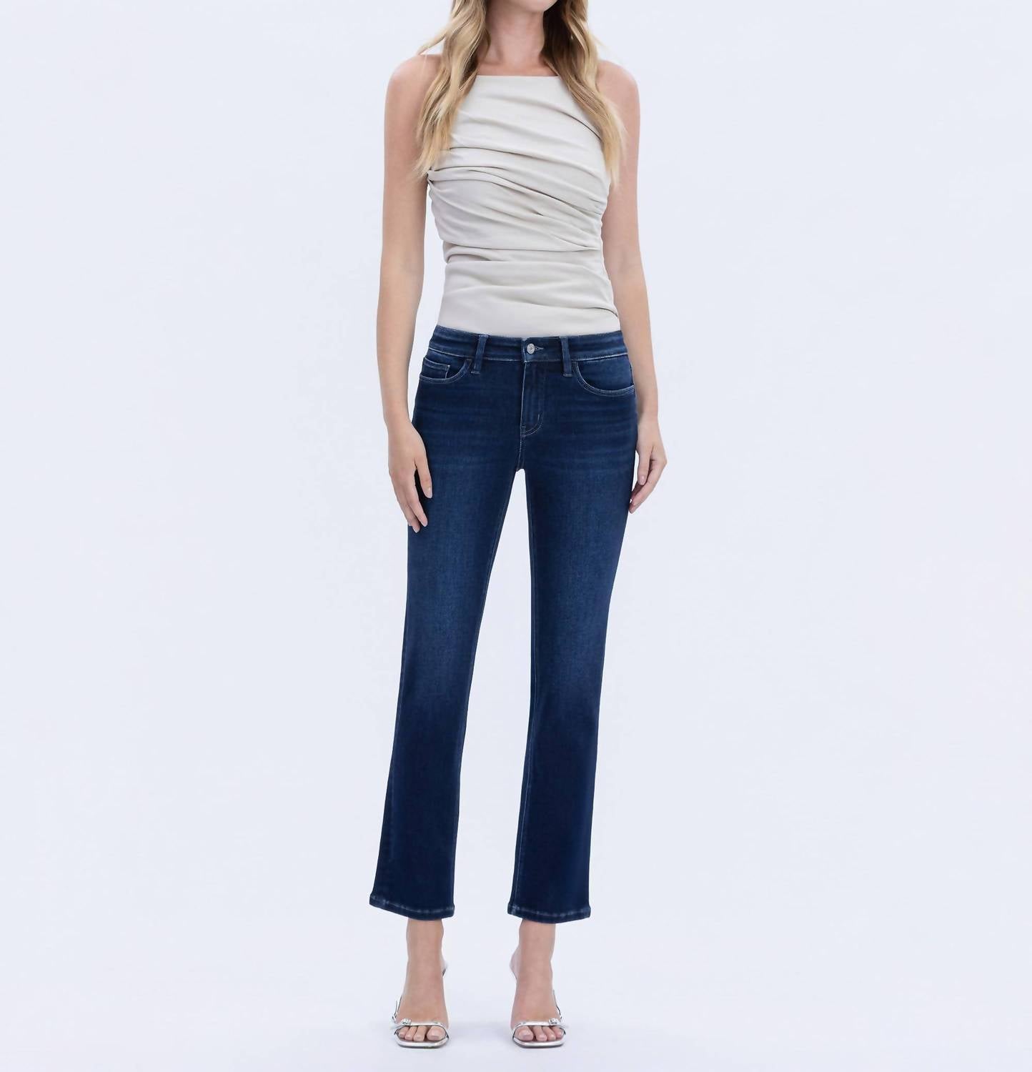 Vervet By Flying Monkey - Midrise Ankle Slim Straight Jeans