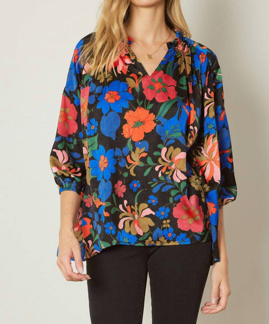Entro - Bold Floral Print Top
