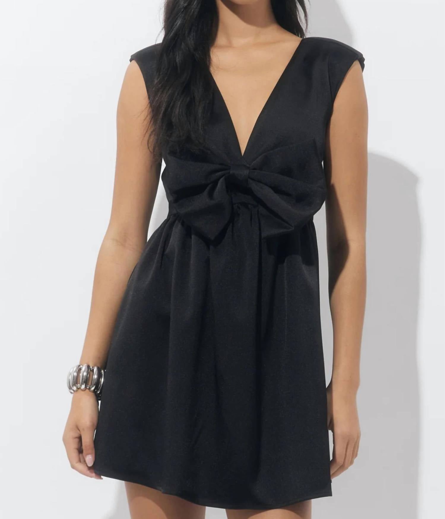 Adelyn Rae - Elaine Bow Taffeta Mini Dress