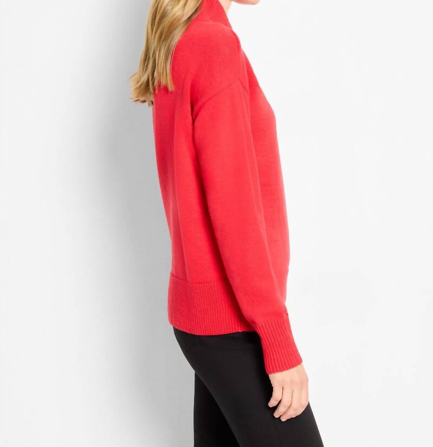 Nic + Zoe Cyra Cozy Riding Sweater in scarlet - women's sweater - alternate view