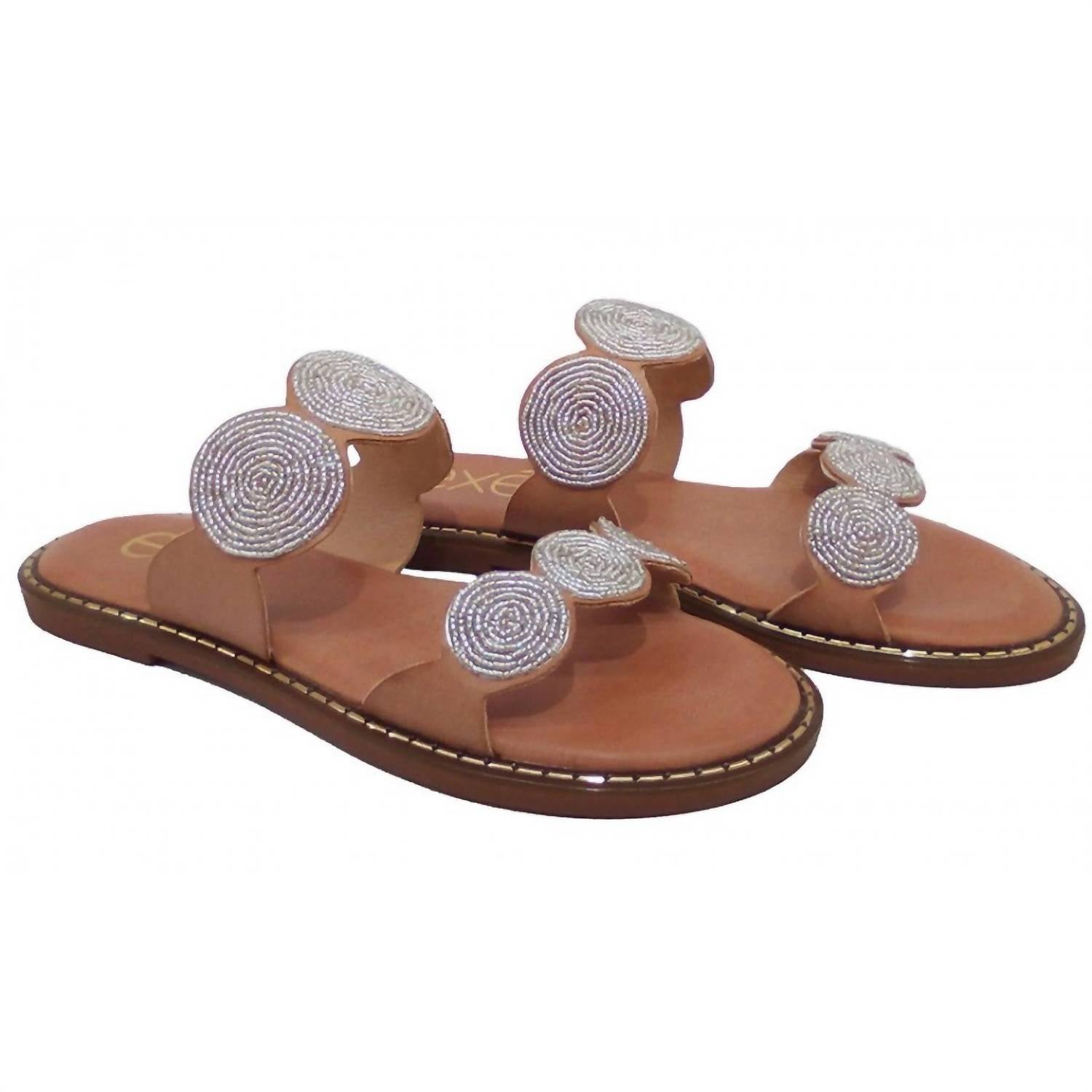 Exe Women's Allison Flat Sandal in nude - women's sandal - detail view