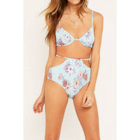 AMAZONIA SHIRRED FLORAL BIKINI TOP