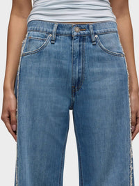 Hudson - Jodie Loose Fit Wide Leg With Frayed Seams Jeans