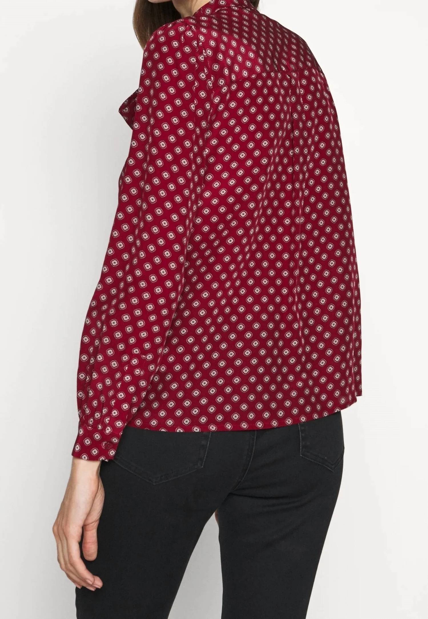 Michael Michael Kors - Tile Print Tie Neck Blouse