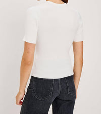 Rails Women's Ari Top in white - women's t-shirt - detail view
