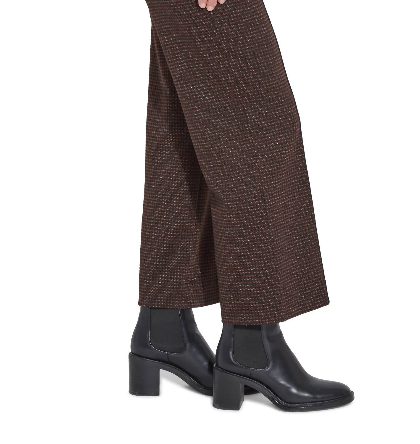 Lysse Livia Crop Pant in brushed check - women's pants - detail view