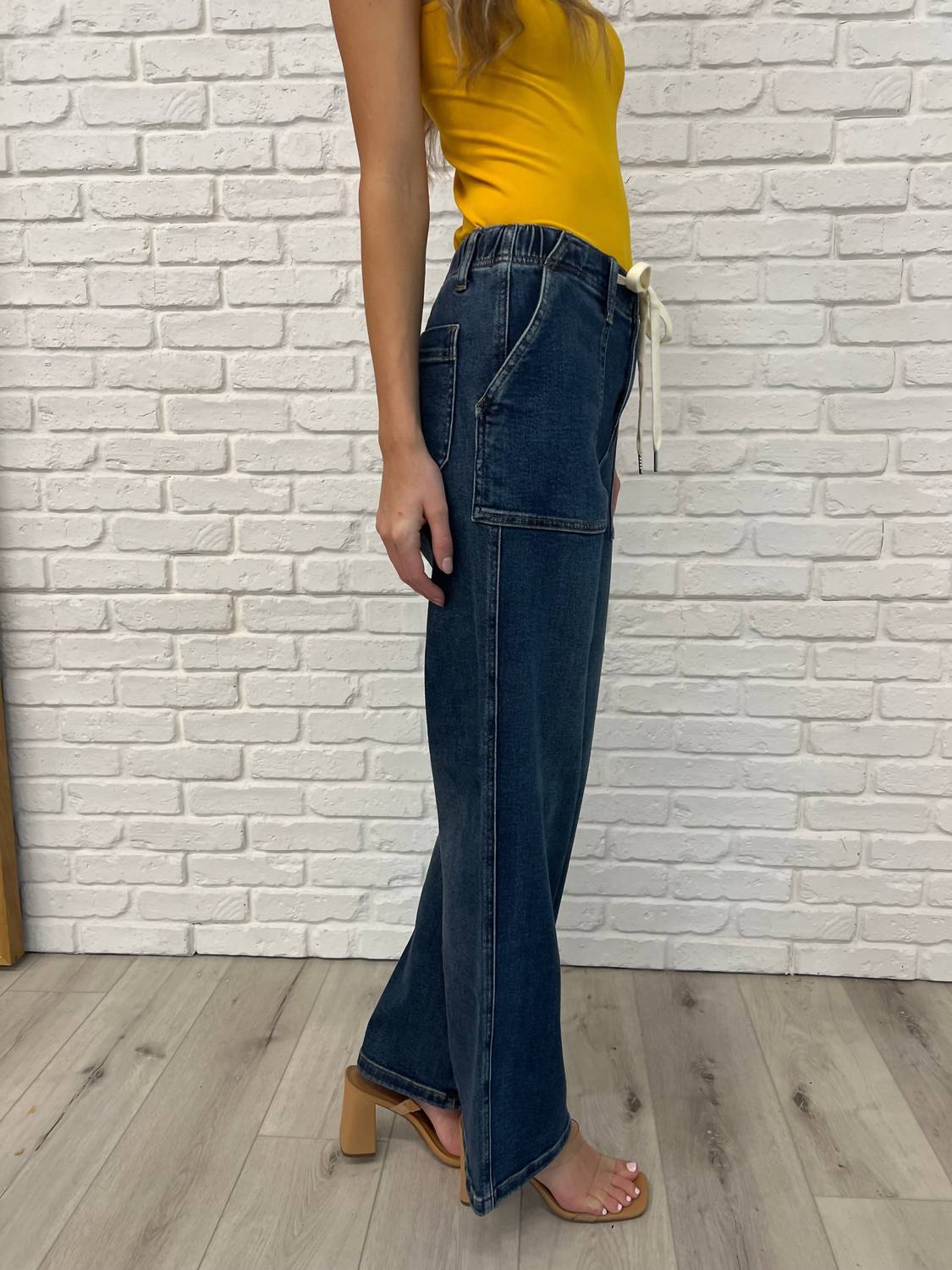 Judy Blue - Melanie High Rise Drawstring Wide Leg Jeans