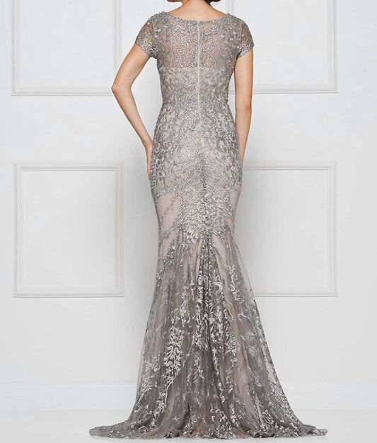 Rina Di Montella - Lace Short Sleeves Trumpet Gown