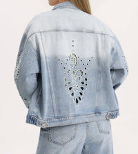 Bayeas - Gaia Eyelet Detail Long Sleeve Denim Jacket