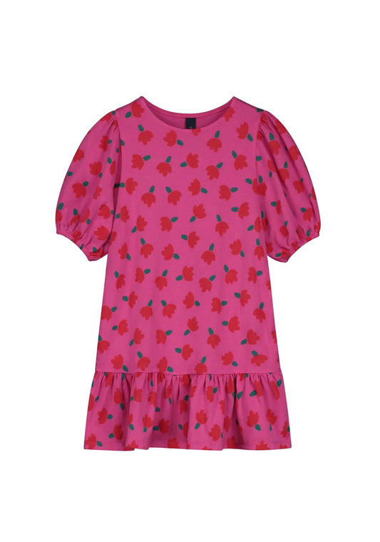 Bonmot - Girl's Balloon Sleeves Flowers Dress