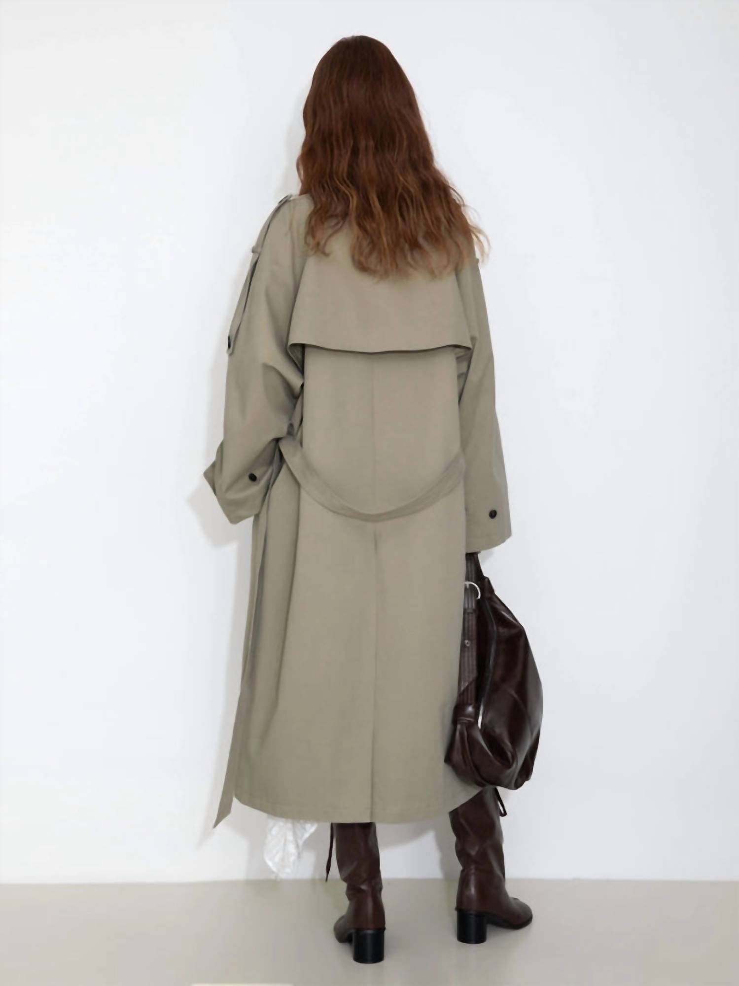Cubic The Natalie Trench Coat in dark sea green - women's jacket - alternate view